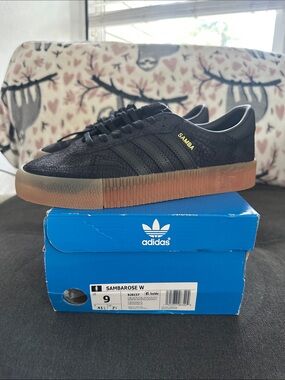 adidas Samba Rose Black with Gum Platform Sole